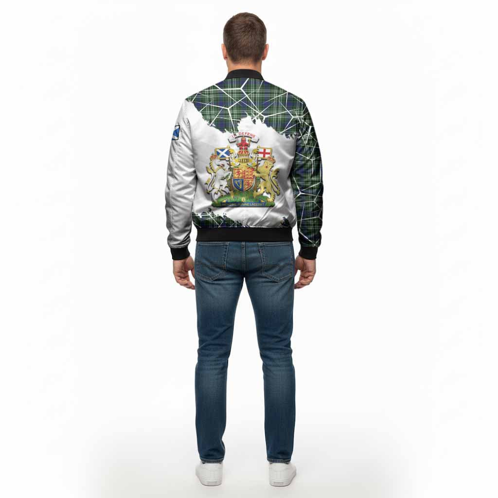 Blackadder Tartan Bomber Jacket with Family Crest and Lion Rampant Grunge Style