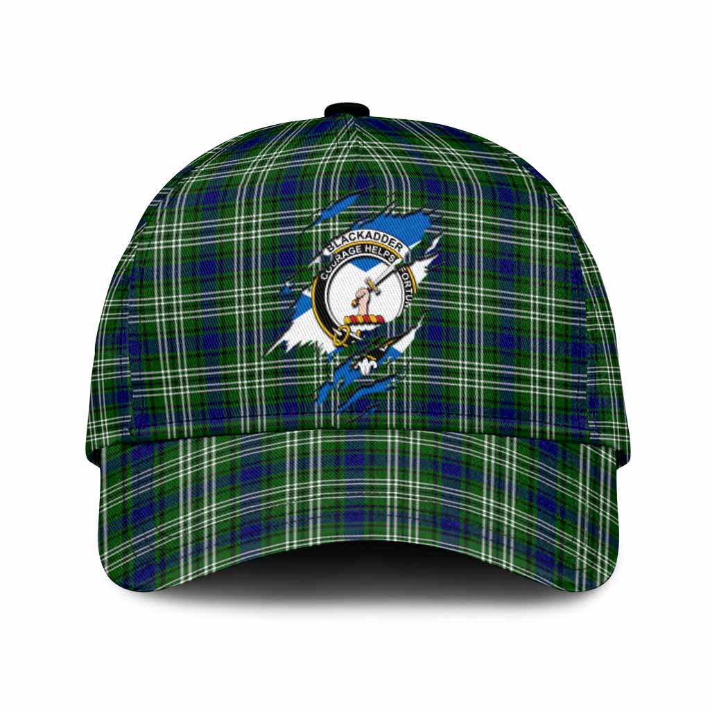 Blackadder Tartan Classic Cap with Family Crest In Me Style
