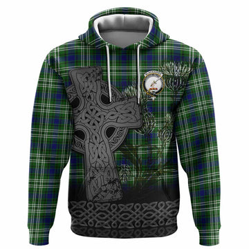 Blackadder Tartan Crest Hoodie Grunge Celtic Cross Scottish Thistle