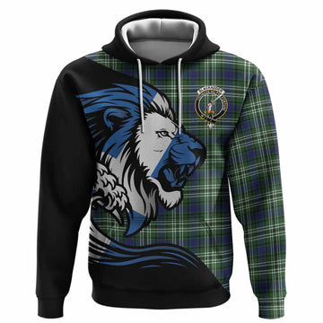 Blackadder Tartan Crest Hoodie Scottish Golden Lions Wave Flow