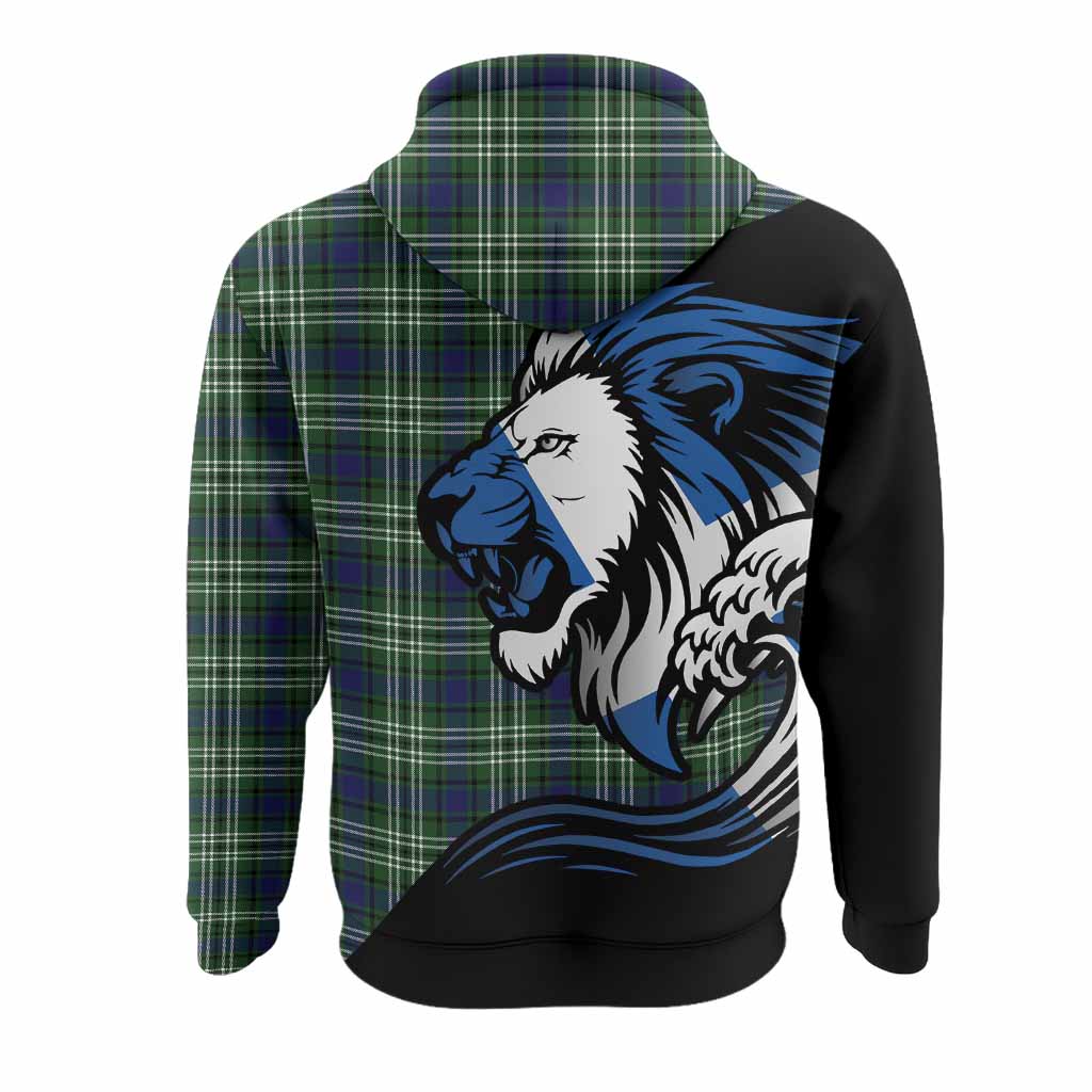 Blackadder Tartan Crest Hoodie Scottish Golden Lions Wave Flow