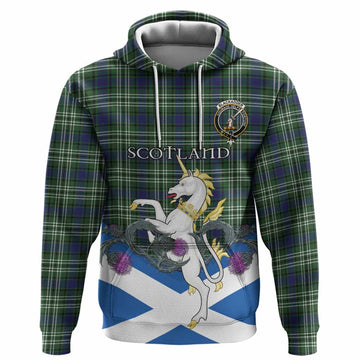Blackadder Tartan Crest Hoodie Scottish Unicorn With Thistle