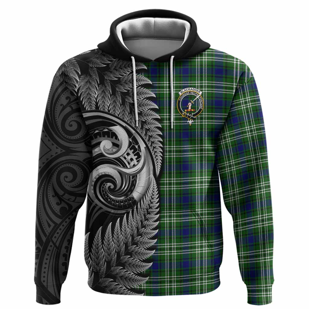 Blackadder Tartan Crest Hoodie With New Zealand Silver Fern Maori Koru