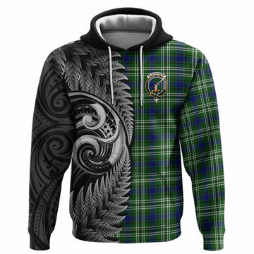 Blackadder Tartan Crest Hoodie With New Zealand Silver Fern Maori Koru