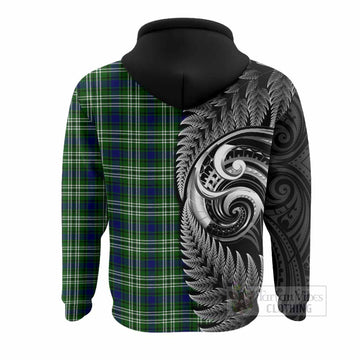 Blackadder Tartan Crest Hoodie With New Zealand Silver Fern Maori Koru