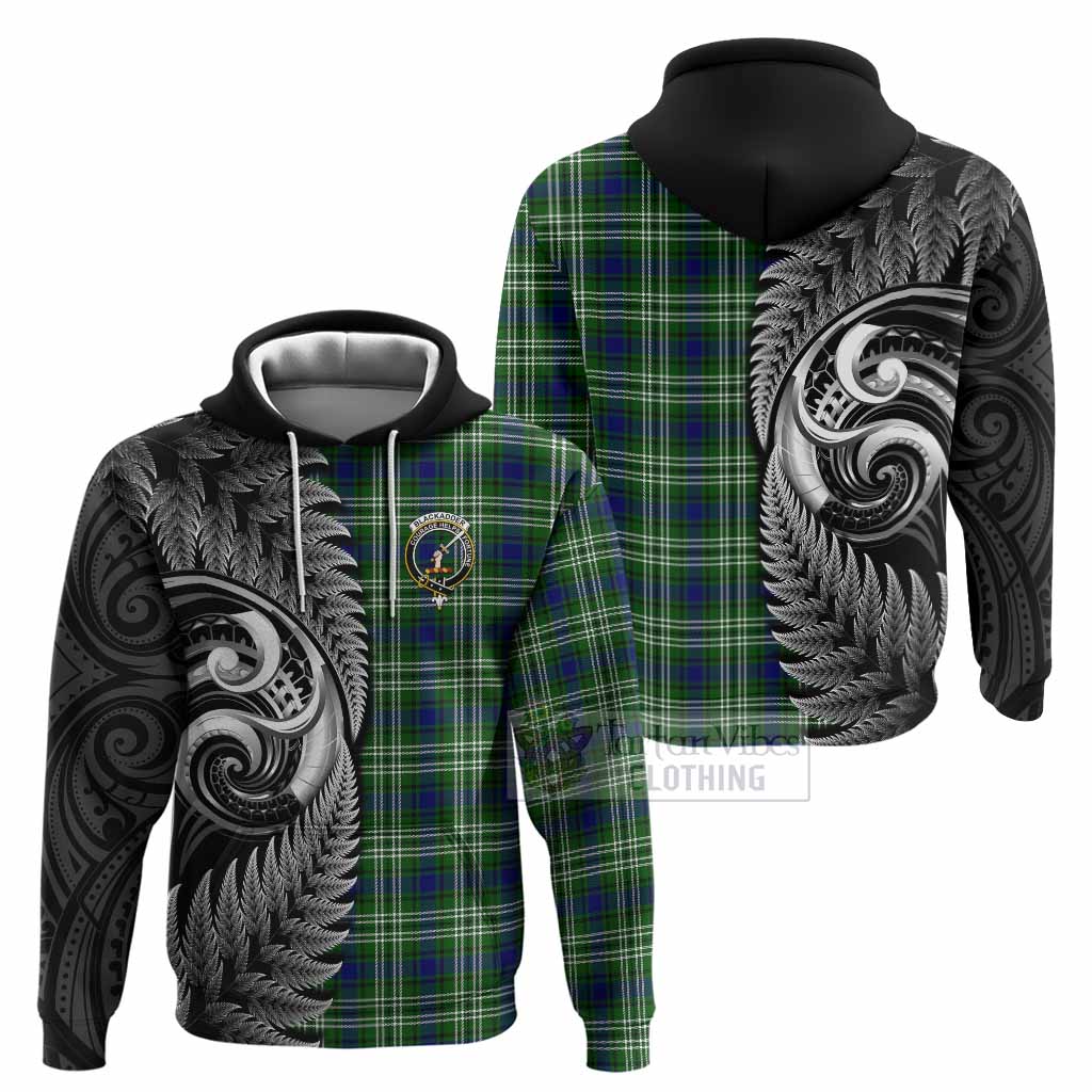 Blackadder Tartan Crest Hoodie With New Zealand Silver Fern Maori Koru