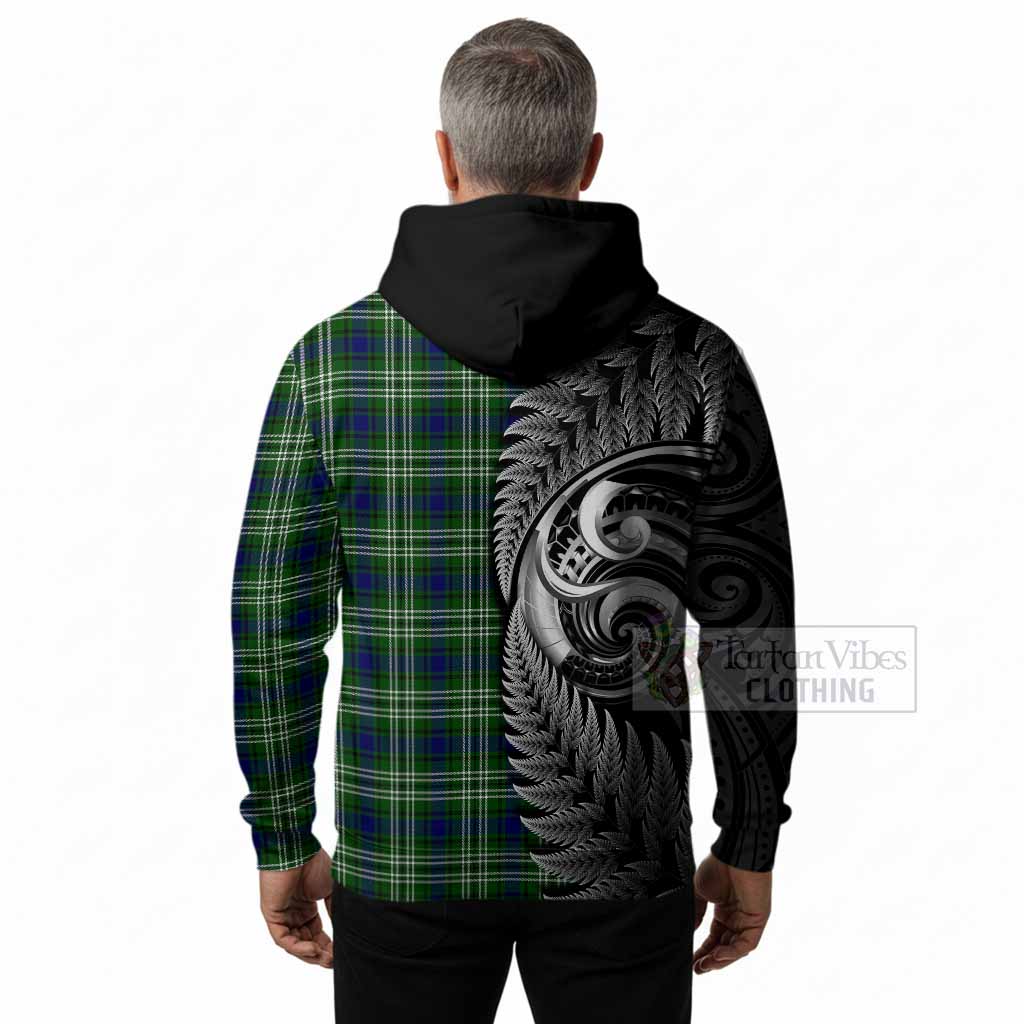 Blackadder Tartan Crest Hoodie With New Zealand Silver Fern Maori Koru