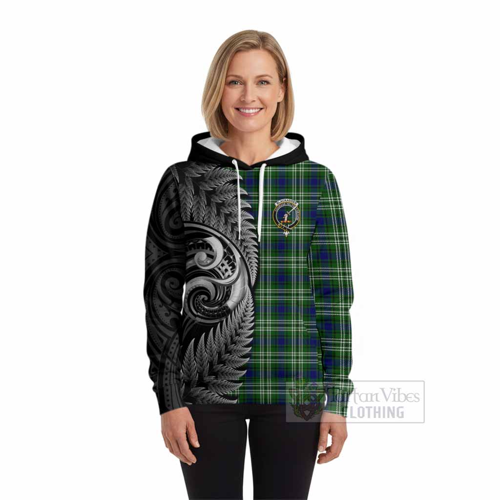 Blackadder Tartan Crest Hoodie With New Zealand Silver Fern Maori Koru