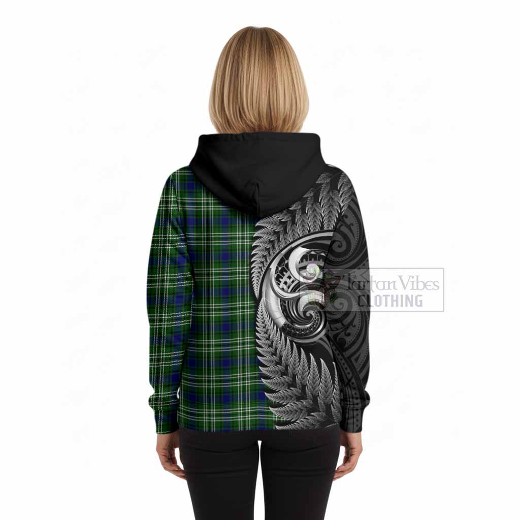 Blackadder Tartan Crest Hoodie With New Zealand Silver Fern Maori Koru