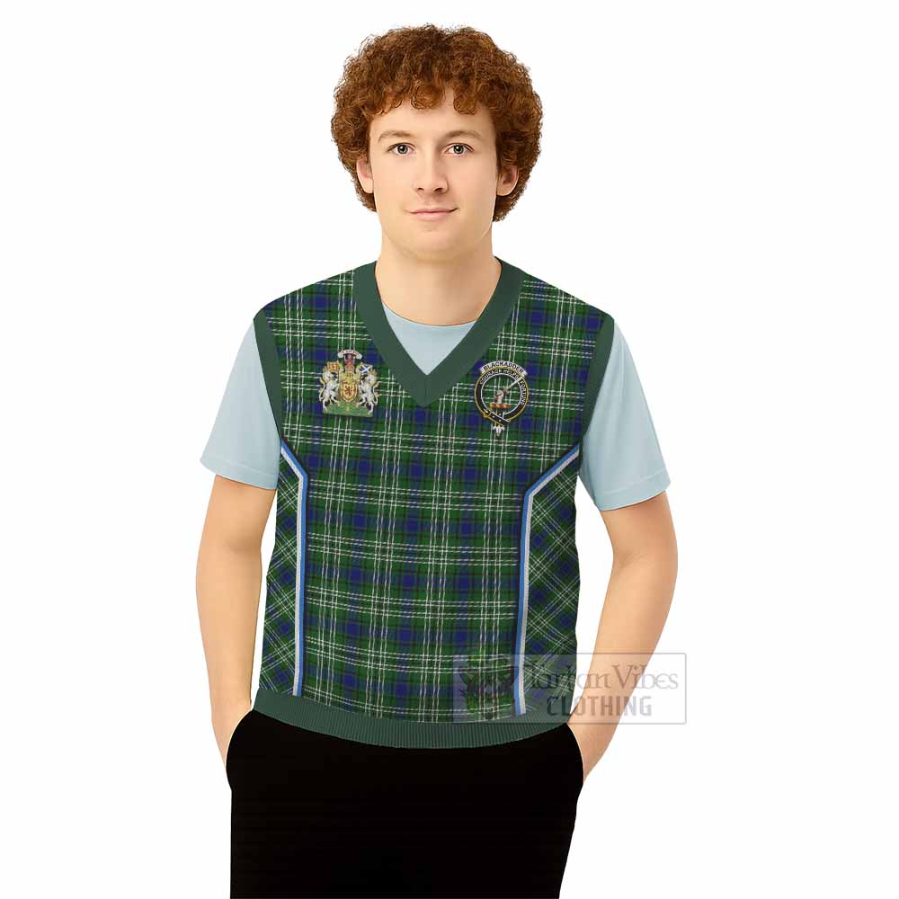 Blackadder Tartan Crest Knitted V-Neck Vest Scotland Coat of Arm Flag Style - Tartan Vibes Clothing