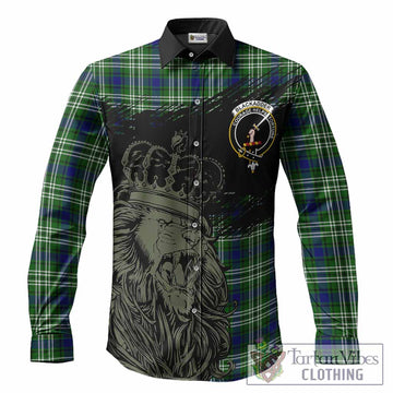 Blackadder Tartan Crest Long Sleeve Button Shirts Crowned Lion Heritage Style