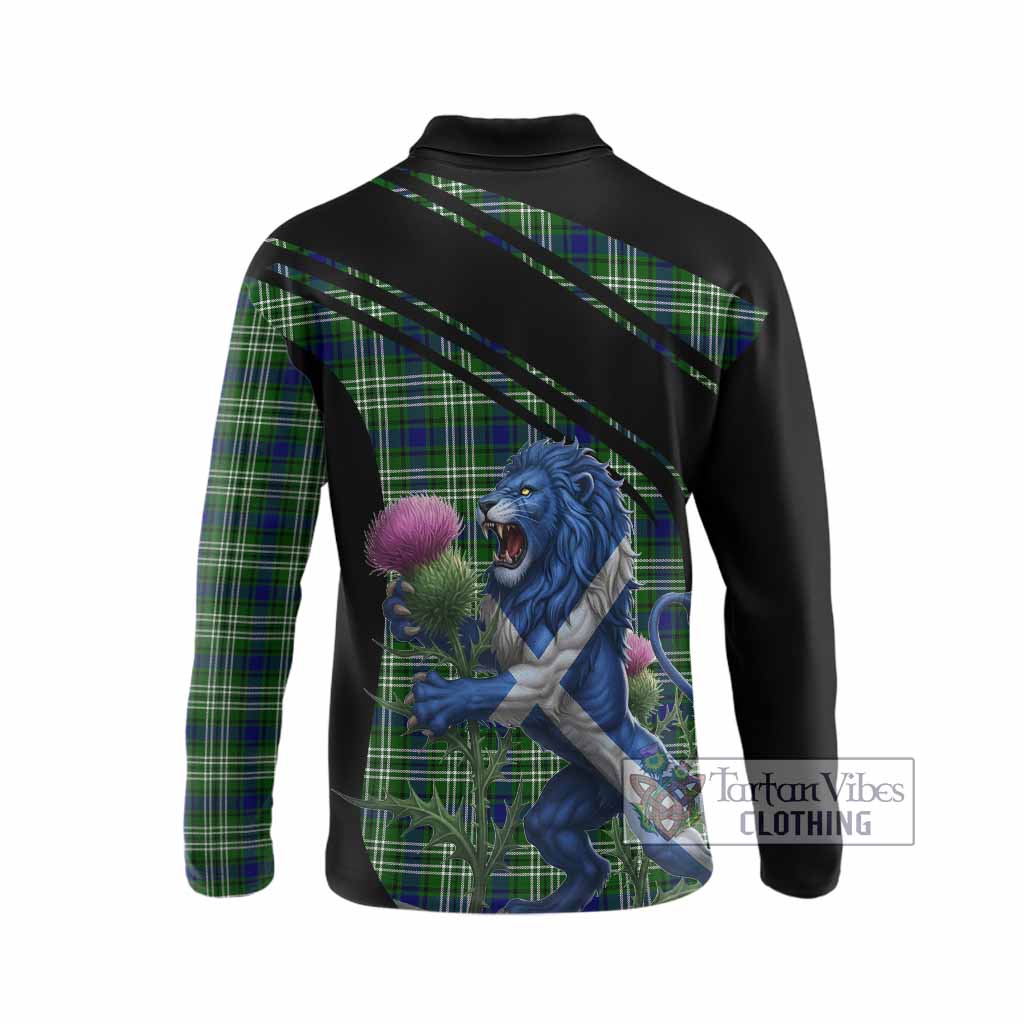 Blackadder Tartan Crest Long Sleeve Button Shirts Scottish Lion Rampant Thistle