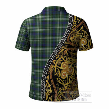 Blackadder Tartan Crest Polo Shirt Celtic Knot and Triple Trickle Spiral Symbols
