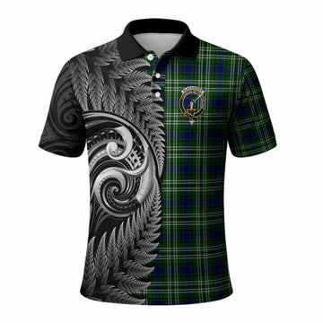 Blackadder Tartan Crest Polo Shirt With New Zealand Silver Fern Maori Koru
