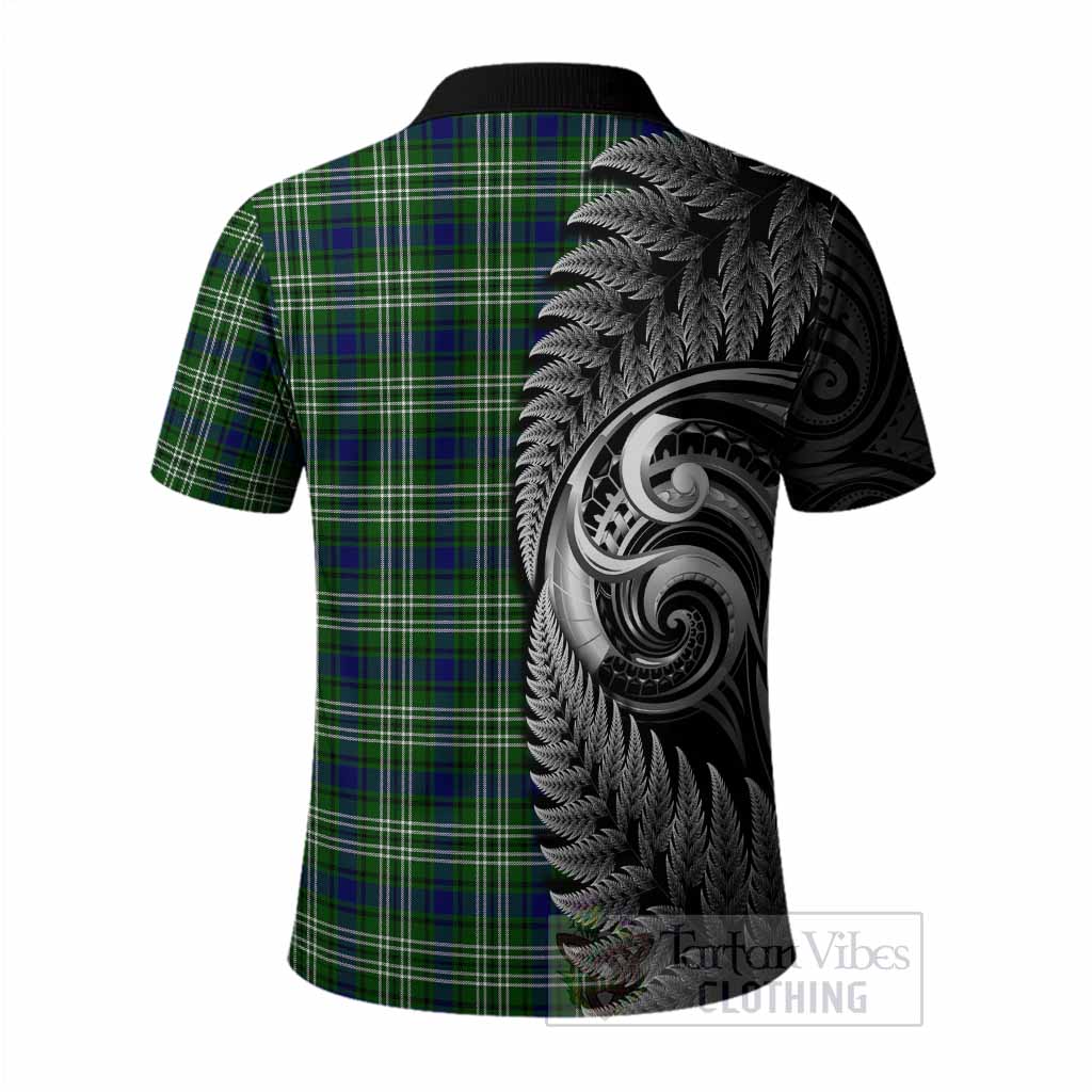 Blackadder Tartan Crest Polo Shirt With New Zealand Silver Fern Maori Koru