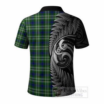 Blackadder Tartan Crest Polo Shirt With New Zealand Silver Fern Maori Koru