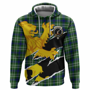 Blackadder Tartan Crest Scottish Hoodie Heraldic Golden Lion
