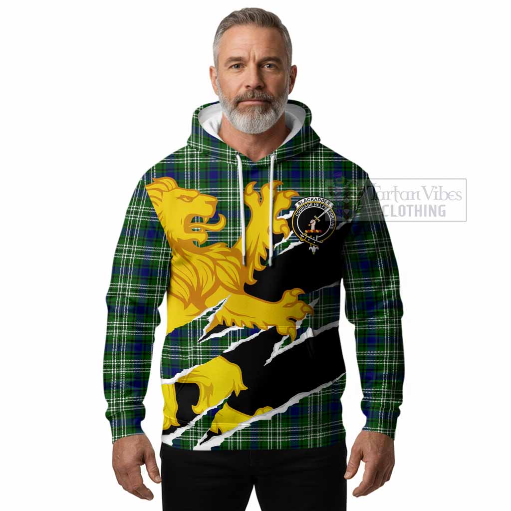 Blackadder Tartan Crest Scottish Hoodie Heraldic Golden Lion