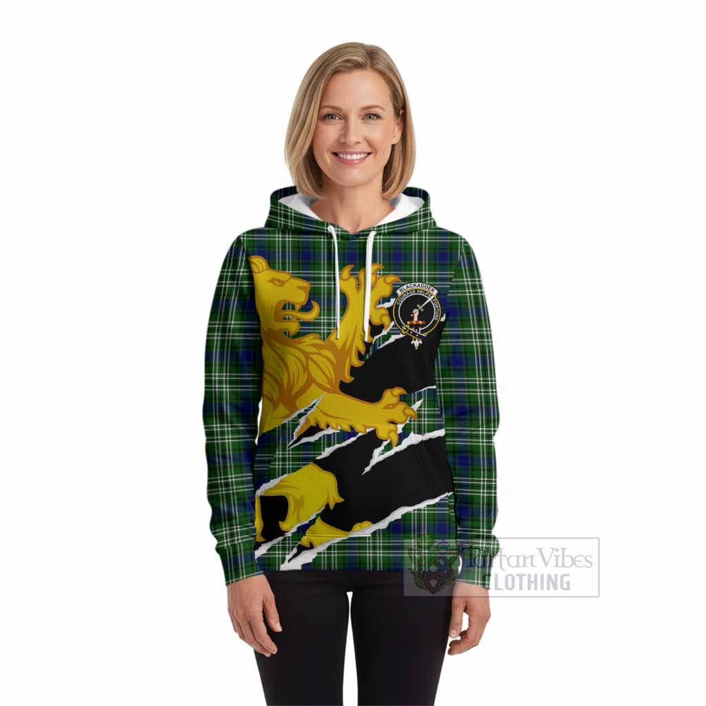 Blackadder Tartan Crest Scottish Hoodie Heraldic Golden Lion
