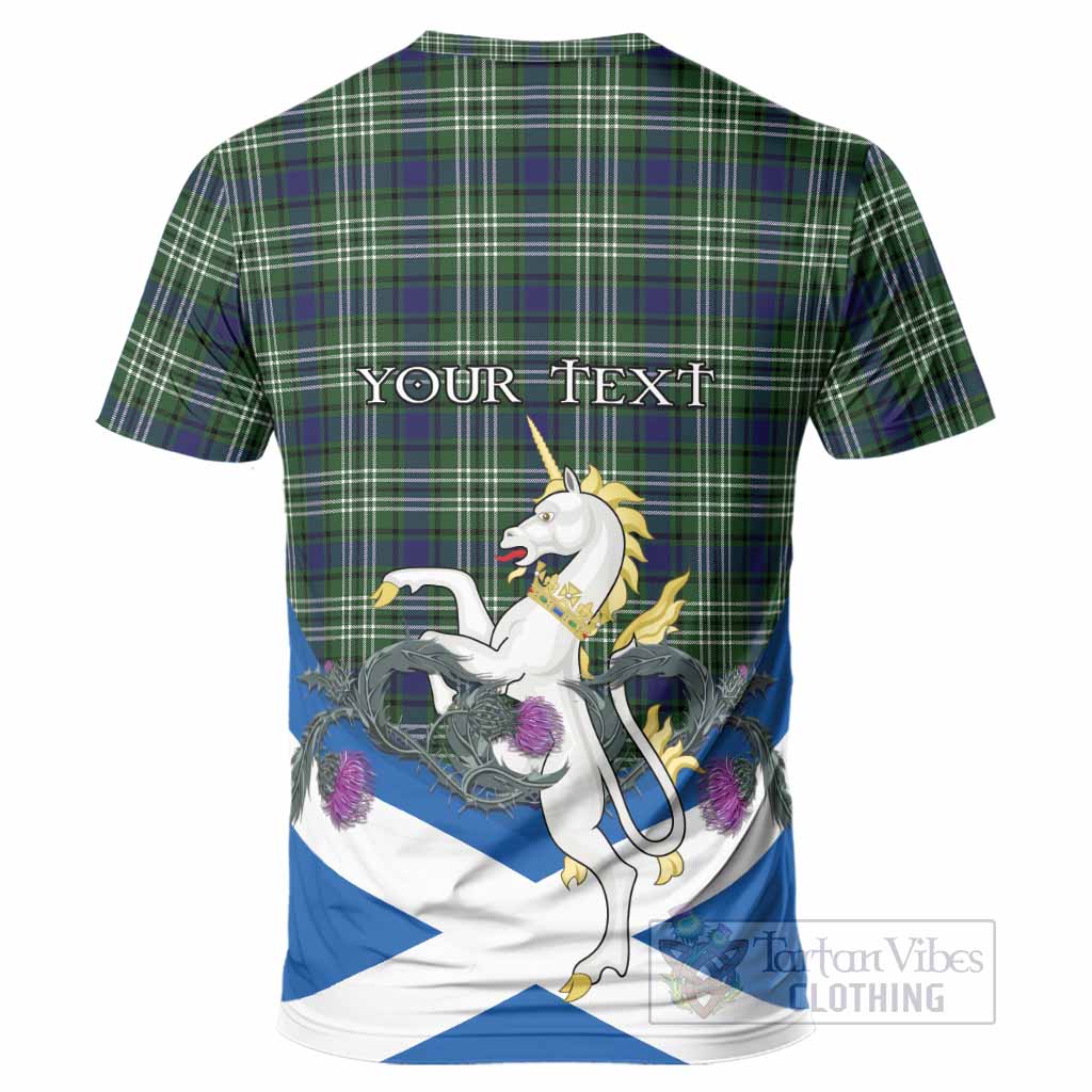 Blackadder Tartan Crest T-Shirt Scottish Unicorn With Thistle