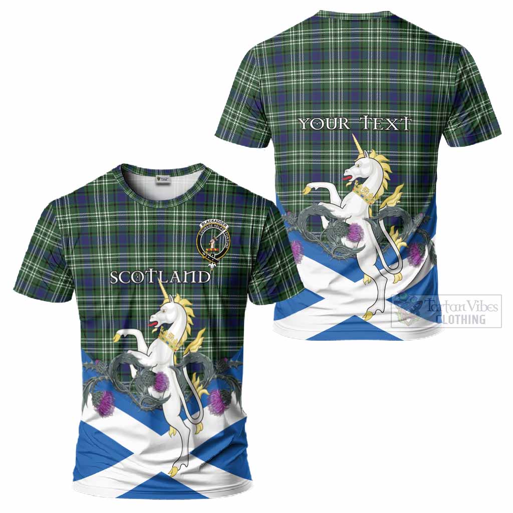 Blackadder Tartan Crest T-Shirt Scottish Unicorn With Thistle