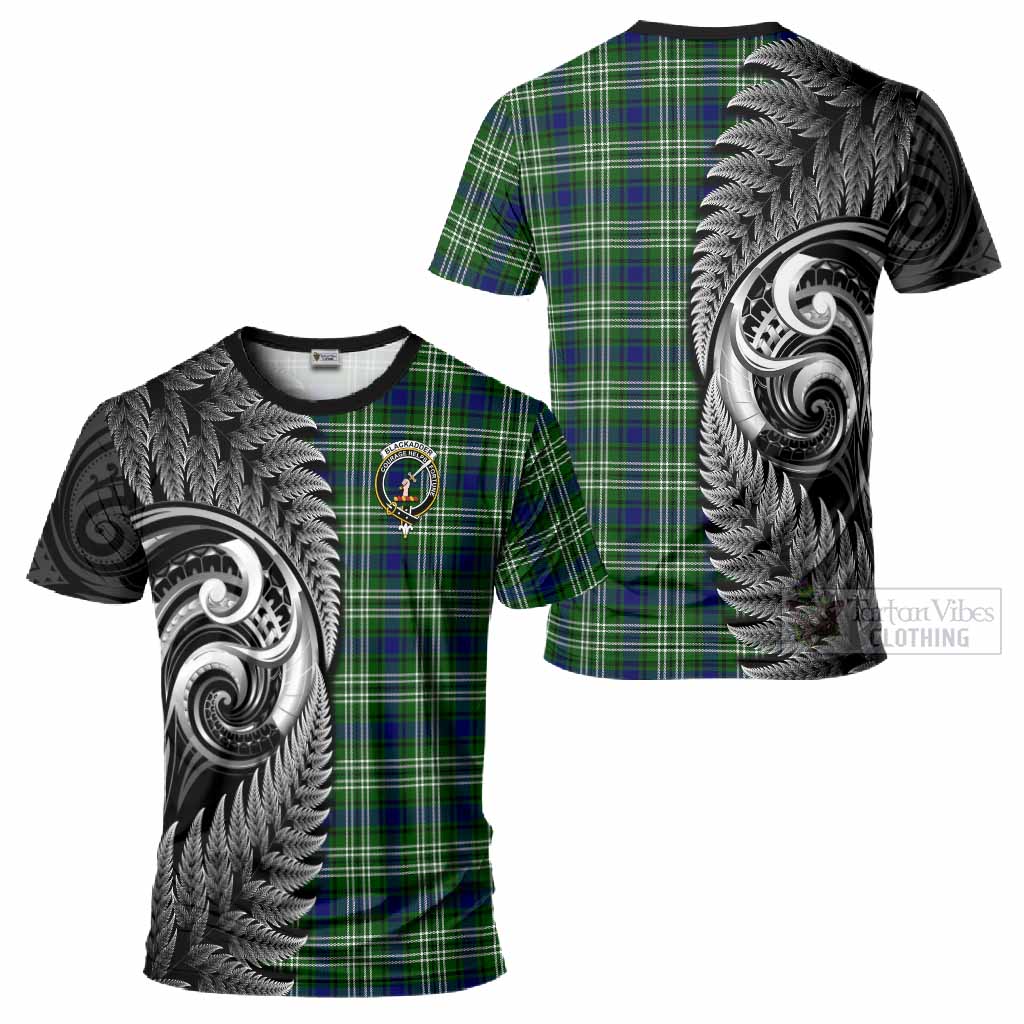 Blackadder Tartan Crest T-Shirt With New Zealand Silver Fern Maori Koru