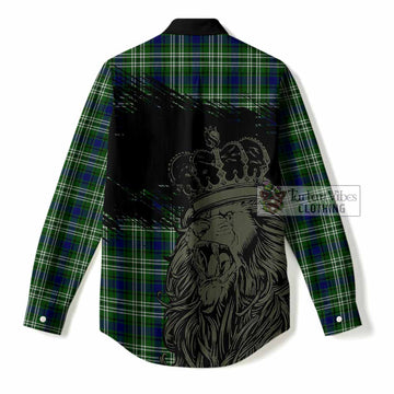 Blackadder Tartan Crest Women Casual Shirt Crowned Lion Heritage Style