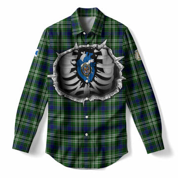 Blackadder Tartan Crest Women Casual Shirt Scotland In My Veins