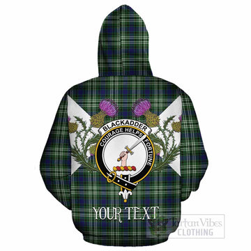 Blackadder Tartan Family Crest Cotton Hoodie Scottish Burns Night Thistle Floral