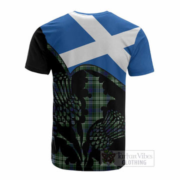 Blackadder Tartan Family Crest Cotton T-shirt Scotland Thistle Floral Flag Style