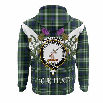 Blackadder Tartan Family Crest Hoodie Scottish Burns Night Thistle Floral