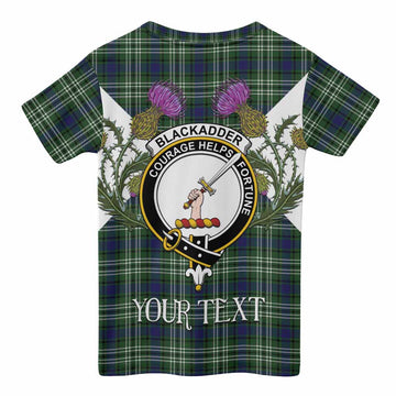 Blackadder Tartan Family Crest Kid T-shirt Scottish Burns Night Thistle Floral