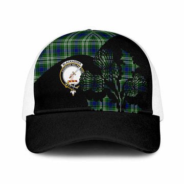 Blackadder Tartan Family Crest Mesh Trucker Cap Scotland Thistle Floral Flag Style