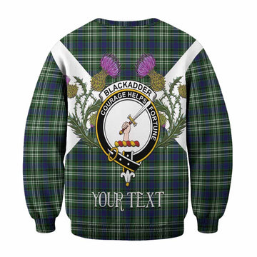 Blackadder Tartan Family Crest Sweatshirt Scottish Burns Night Thistle Floral