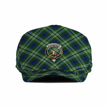 Blackadder Tartan Flat Cap, Jeff Cap Cross Style with Family Crest