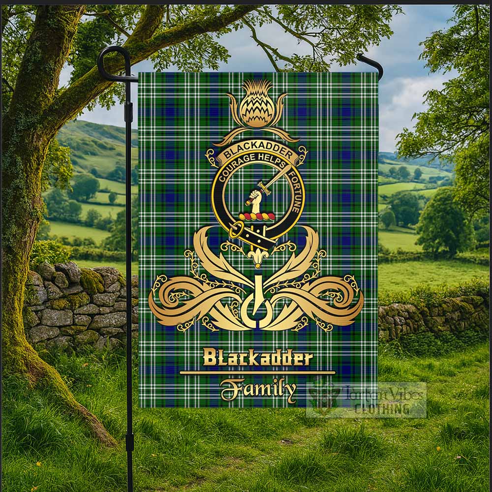 Blackadder Tartan Garden Flag with Highland Thistle Cherish Family Crest Style
