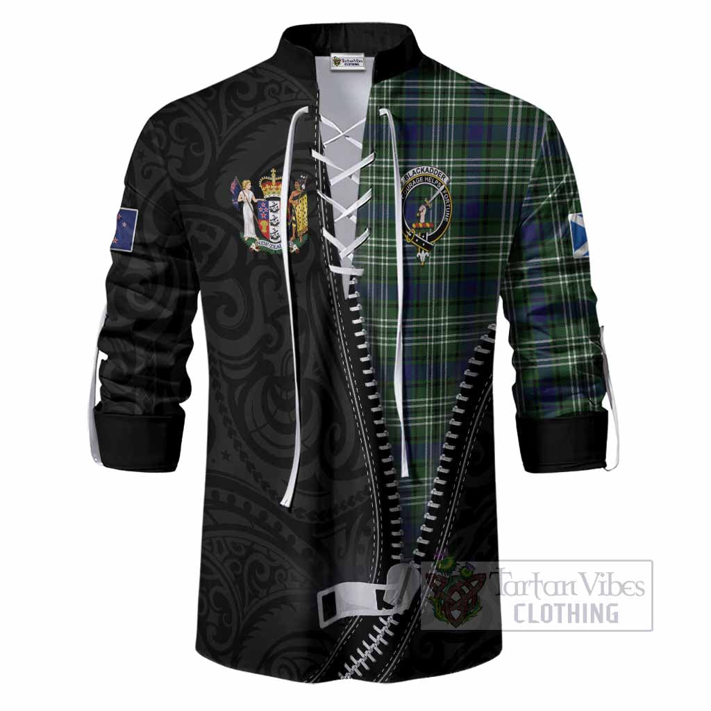 Blackadder Tartan Ghillie Shirt New Zealand Pattern Unique Zipper Stylized