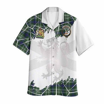 Blackadder Tartan Hawaiian Shirt with Family Crest and Lion Rampant Grunge Style
