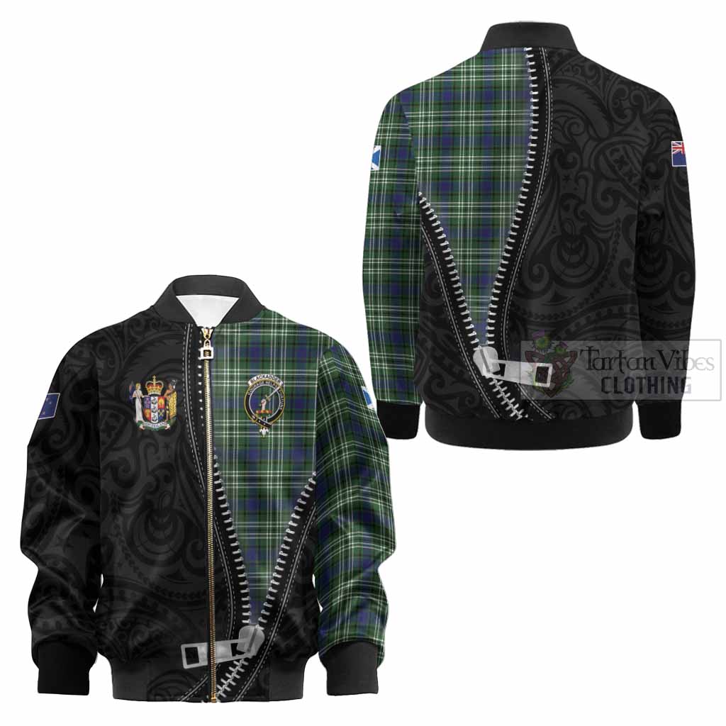 Blackadder Tartan Kid Bomber Jacket New Zealand Pattern Unique Zipper Stylized