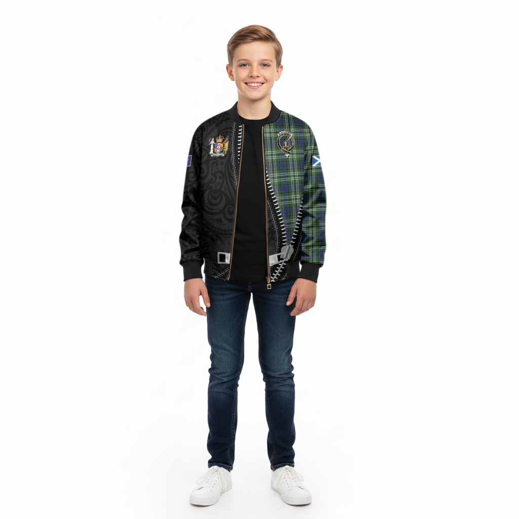 Blackadder Tartan Kid Bomber Jacket New Zealand Pattern Unique Zipper Stylized