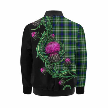 Blackadder Tartan Kid Bomber Jacket Resilient Scottish Thistle Kid - Tartan Vibes Clothing