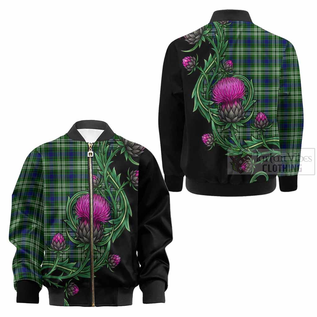 Blackadder Tartan Kid Bomber Jacket Resilient Scottish Thistle - Tartan Vibes Clothing