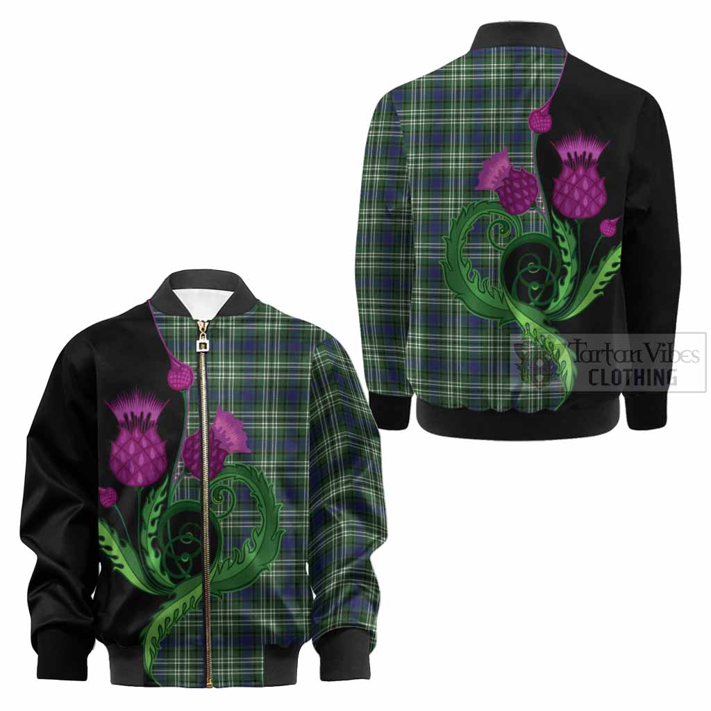 Blackadder Tartan Kid Bomber Jacket Traditional Scottish Thistle