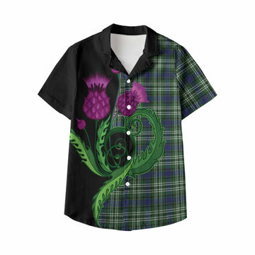 Blackadder Tartan Kid Hawaiian Shirt Traditional Scottish Thistle