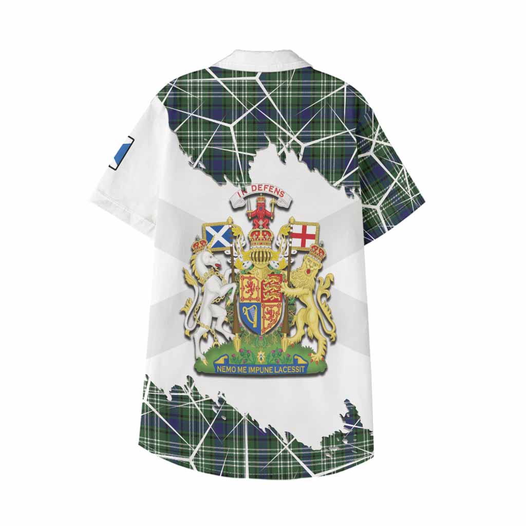 Blackadder Tartan Kid Hawaiian Shirt with Family Crest and Lion Rampant Grunge Style