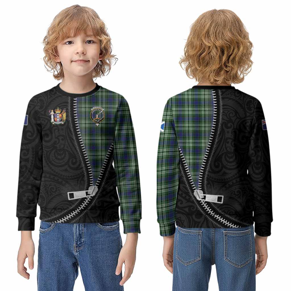 Blackadder Tartan Kid Knitted Sweatshirt New Zealand Pattern Unique Zipper Stylized