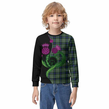 Blackadder Tartan Kid Knitted Sweatshirt Traditional Scottish Thistle