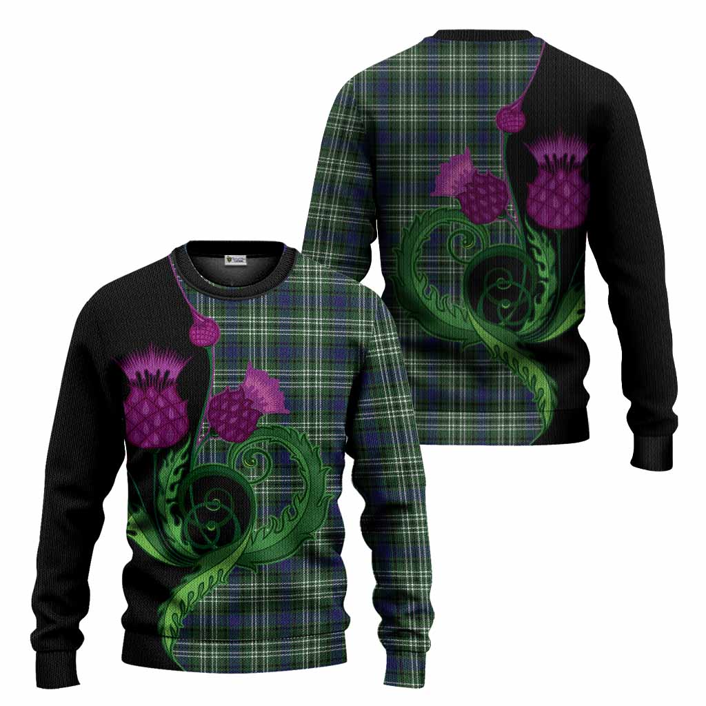 Blackadder Tartan Knitted Sweater Traditional Scottish Thistle