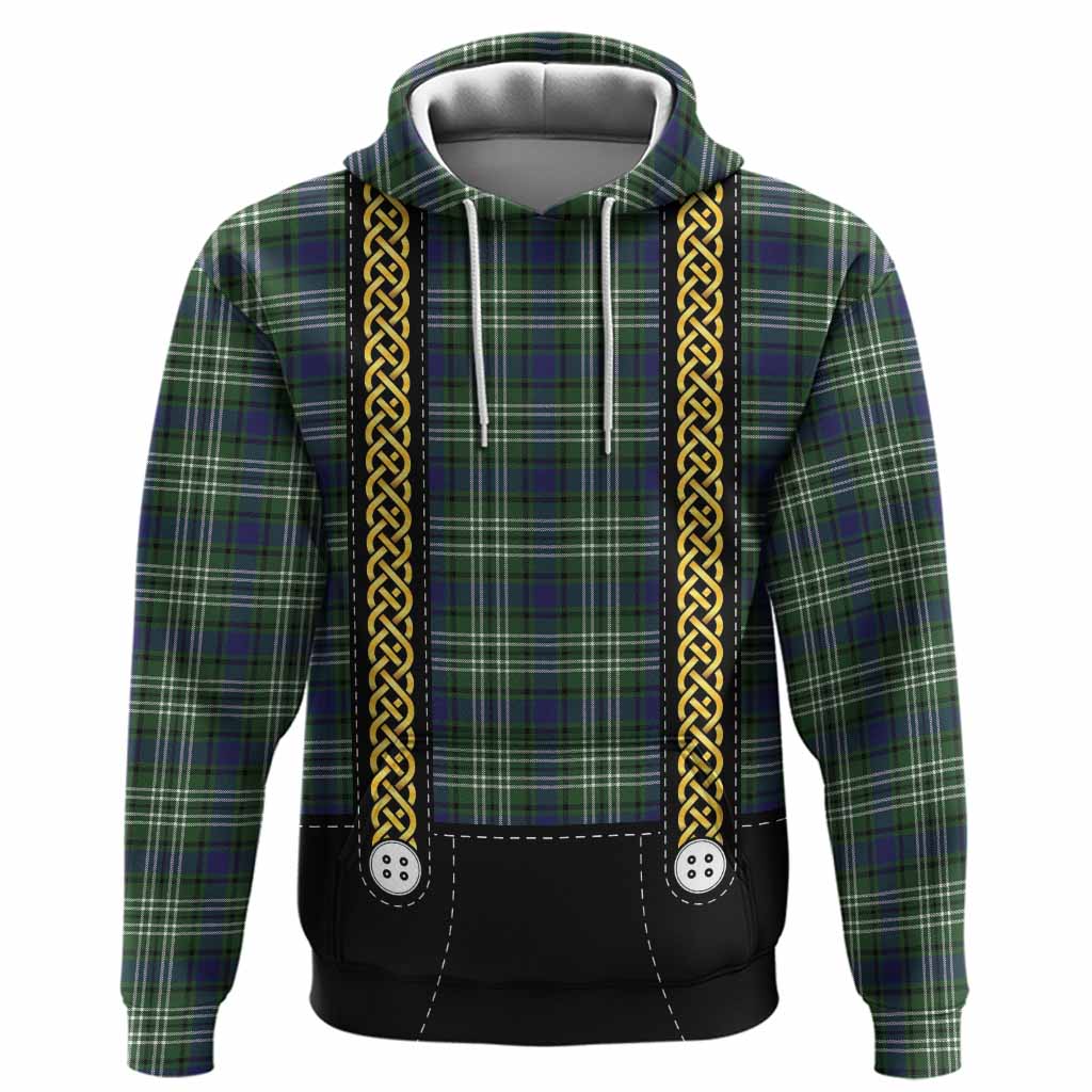 Blackadder Tartan Lederhosen Costume Hoodie Scotland Celtic Knot Motif