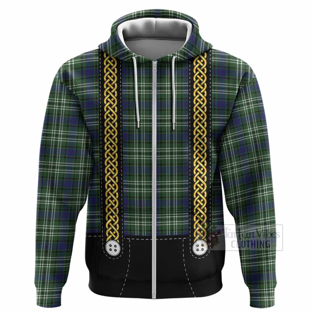 Blackadder Tartan Lederhosen Costume Hoodie Scotland Celtic Knot Motif